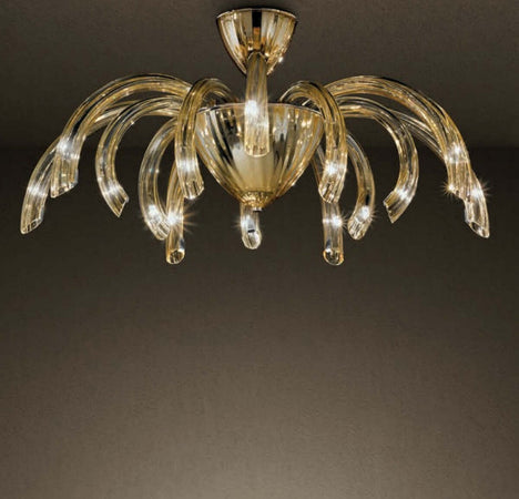 Plafoniera-moderna-Sylcom-PHOENIX-2032-14-G9-LED-vetro-Murano-lampada-soffitto
