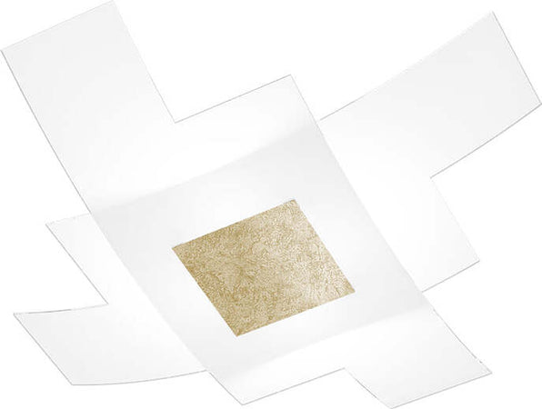 Plafoniera-Moderna-Tetris-Color-Metallo-Foglia-Oro-Vetro-Bianco-4-Luci-E27-75Cm