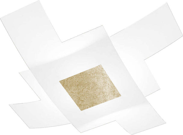 Plafoniera-Moderna-Tetris-Color-Metallo-Foglia-Oro-Vetro-Bianco-4-Luci-E27-95Cm