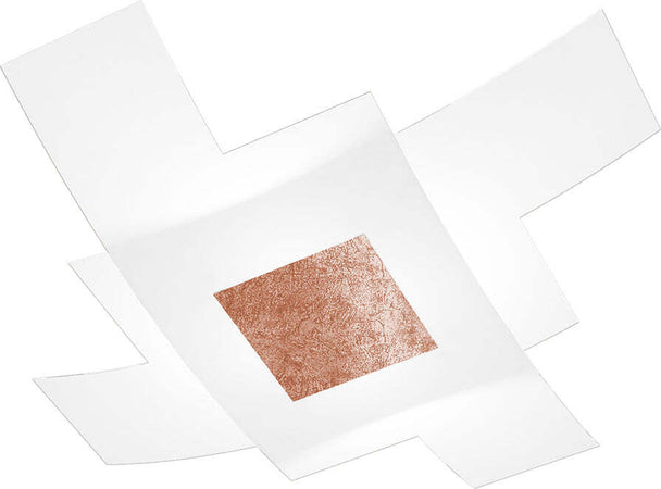 Plafoniera-Moderna-Tetris-Color-Metallo-Foglia-Rame-Vetro-Bianco-4-Luci-E27-95Cm