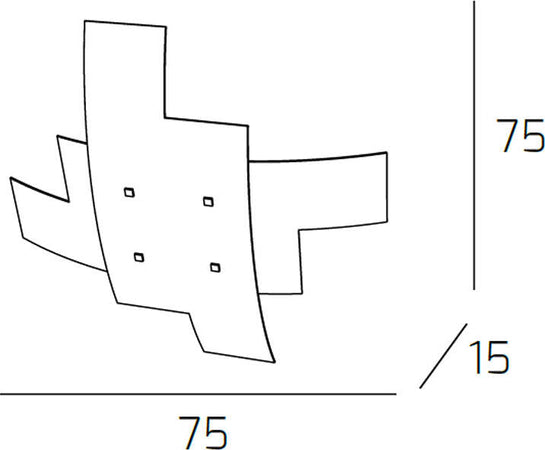 Plafoniera-Moderna-Tetris-Metallo-Bianco-Vetro-4-Luci-E27-75Cm