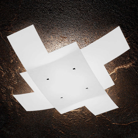 Plafoniera-Moderna-Tetris-Metallo-Bianco-Vetro-4-Luci-E27-95Cm