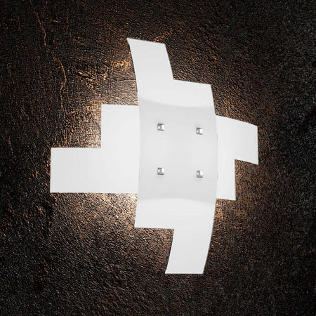 Plafoniera-Moderna-Tetris-Metallo-Bianco-Vetro-4-Luci-E27B55Cm