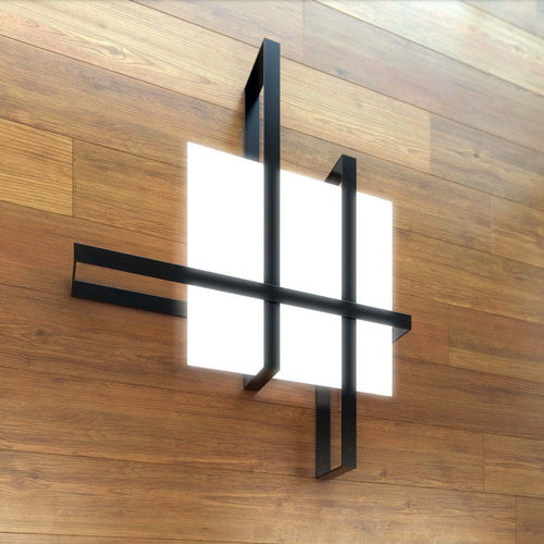 Plafoniera-moderna-Top-Light-CROSS-1106-70-E27-LED-metallo-vetro-lampada-soffitto