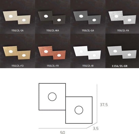 Plafoniera-moderna-Top-Light-ECCENTRIC-1156-2L-GX53-LED-metallo-lampada-parete-soffitto