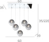 Plafoniera-moderna-Top-Light-ECLIPSE-1184-CR-S5-R-FU-G9-LED-vetro-lampada-soffitto