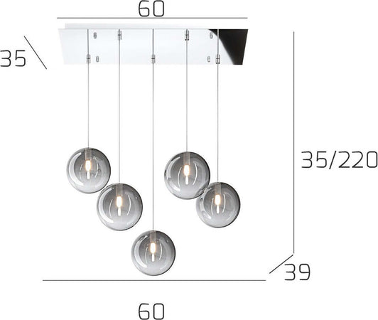 Plafoniera-moderna-Top-Light-ECLIPSE-1184-CR-S5-R-FU-G9-LED-vetro-lampada-soffitto