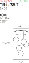 Plafoniera-moderna-Top-Light-ECLIPSE-1184BI-S5-T-BF-G9-LED-vetro-lampada-soffitto