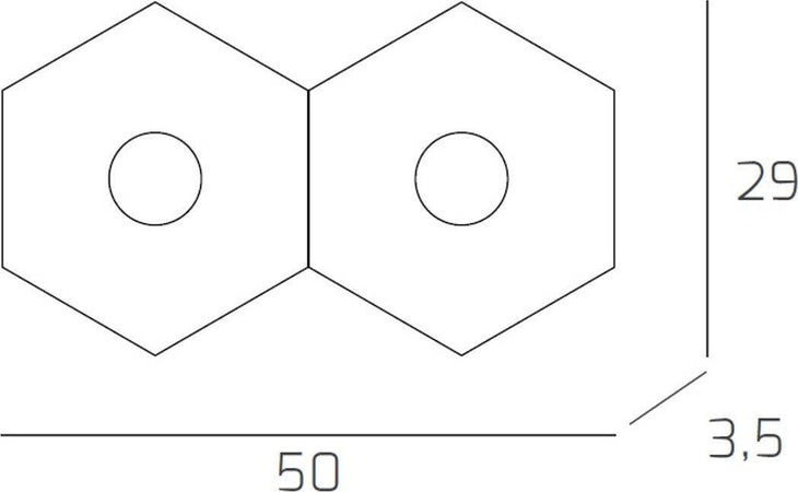 Plafoniera-moderna-Top-Light-HEXAGON-1142-2L-GX53-LED-metallo-lampada-parete-soffitto