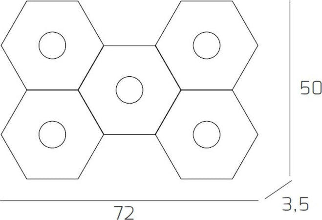 Plafoniera-moderna-Top-Light-HEXAGON-1142-5L-A3-GX53-LED-metallo-lampada-parete-soffitto