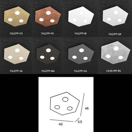 Plafoniera-moderna-Top-Light-HEXAGON-1142-PP-GX53-LED-metallo-lampada-parete-soffitto