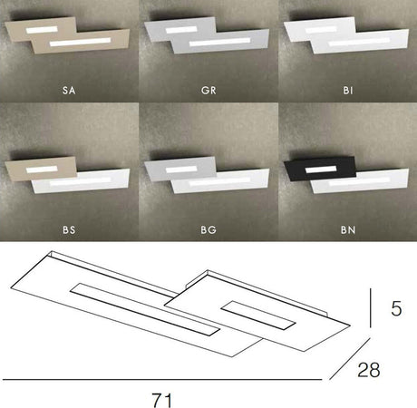 Plafoniera-moderna-Top-Light-WALLY-1138-M2-2G11-LED-metallo-lampada-soffitto