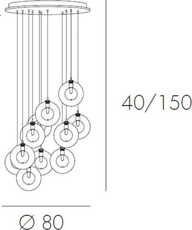 Plafoniera-moderna-Top-Light-WILLOW-1098-S12-GO-G9-LED-metallo-vetro-sospensione