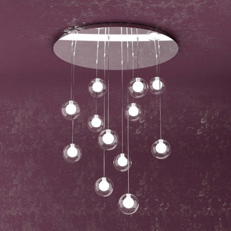 Plafoniera-moderna-Top-Light-WILLOW-1098-S12-TR-BI-G9-LED-metallo-vetro-sospensione