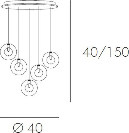 Plafoniera-moderna-Top-Light-WILLOW-1098-S5-GO-G9-LED-metallo-vetro-sospensione