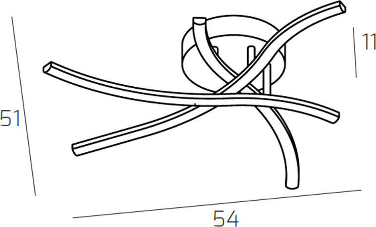 Plafoniera-Moderna-Tornado-Alluminio-Oro-Led-24W
