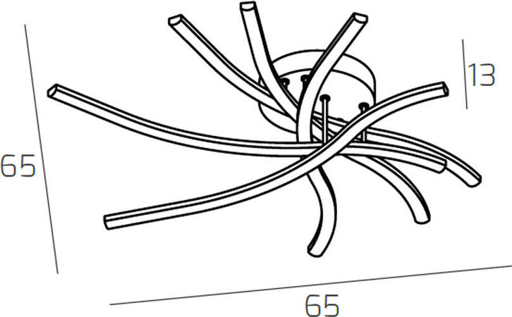 Plafoniera-Moderna-Tornado-Alluminio-Oro-Led-45W
