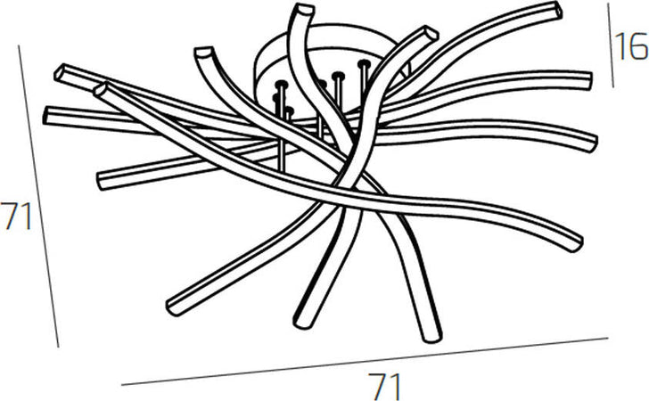 Plafoniera-Moderna-Tornado-Alluminio-Oro-Led-60W