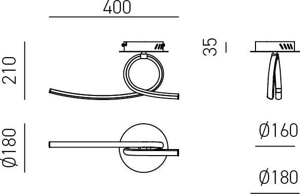 Plafoniera-Moderna-Tosca-Alluminio-E-Silicone-Bianco-1-Luce-Led-15W-4K