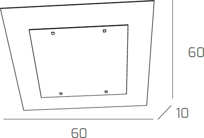 Plafoniera-Moderna-Tray-Metallo-Bianco-Vetro-Foglia-Oro-4-Luci-E27