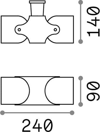 Plafoniera-Moderna-Xeno-Alluminio-Nero-2-Luci-Gu10