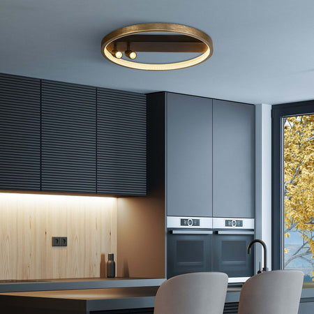 Plafoniera-Moderno-Adornare-Acciaio-Nero-Policarbonato-Oro-Led-37,8W-2700K