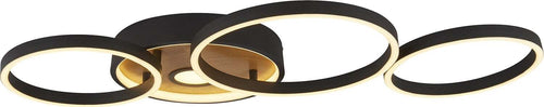 Plafoniera-Moderno-Curiosità-Acciaio-Nero-Policarbonato-Marrone-Led-40W-3000K