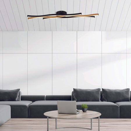 Plafoniera-Moderno-Fioritura-Acciaio-Nero-Alluminio-Led-38W-2300---3000---4000K