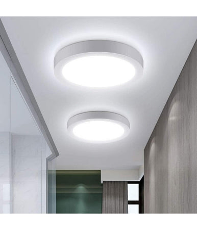 Plafoniera Pannello Led 6w Cct 3 Colorazione Luce Fredda Calda Naturale P120b-t3c