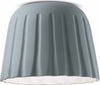 Plafoniera-Piccola-Vintage-Decò-Madame-Gres-Ceramica-Grigio-Tele-1-Luce-E27