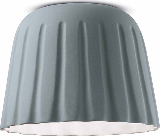 Plafoniera-Piccola-Vintage-Decò-Madame-Gres-Ceramica-Grigio-Tele-1-Luce-E27