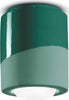 Plafoniera-Piccola-Vintage-Decò-Pi-Ceramica-Verde-Bottiglia-1-Luce-E27