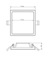 Plafoniera Quadrata Faretto Incasso Led 7w Luce Calda Lampada Soffitto Corridoio