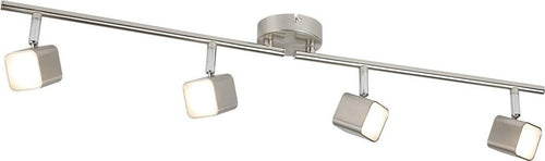 Plafoniera-Quadruplo-Acciaio-Argento-Policarbonato-Cromo-Led-17W-3000K