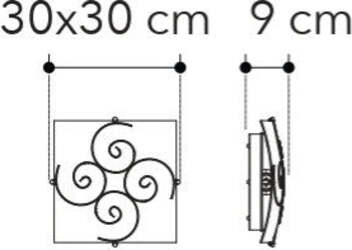 Plafoniera-Ricciolo-Bianca-1Xe27-30X30Cm