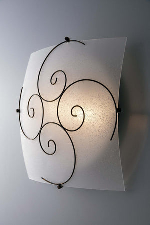 Plafoniera Ricciolo Bianca 2Xe27 40X40Cm Illuminazione/Illuminazione per interni/Lampadari lampade a sospensione e plafoniere/Plafoniere Led Mall Home - Napoli, Commerciovirtuoso.it