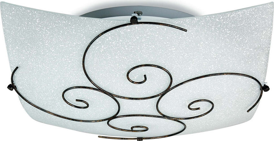 Plafoniera Ricciolo Bianca 2Xe27 40X40Cm Illuminazione/Illuminazione per interni/Lampadari lampade a sospensione e plafoniere/Plafoniere Led Mall Home - Napoli, Commerciovirtuoso.it