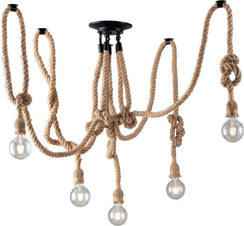 Plafoniera Rope In Corda 5Xe27 250Cm Illuminazione/Illuminazione per interni/Lampadari lampade a sospensione e plafoniere/Plafoniere Led Mall Home - Napoli, Commerciovirtuoso.it