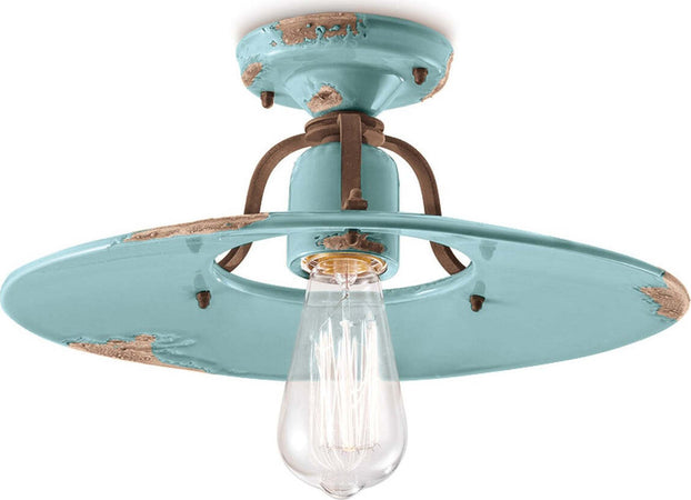 Plafoniera-rustica-Ferroluce-Retrò-COUNTRY-C1445-E27-LED-ceramica-lampada-soffitto