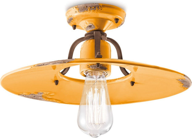 Plafoniera-rustica-Ferroluce-Retrò-COUNTRY-C1445-E27-LED-ceramica-lampada-soffitto