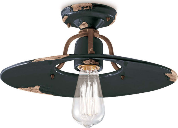 Plafoniera-rustica-Ferroluce-Retrò-COUNTRY-C1445-E27-LED-ceramica-lampada-soffitto