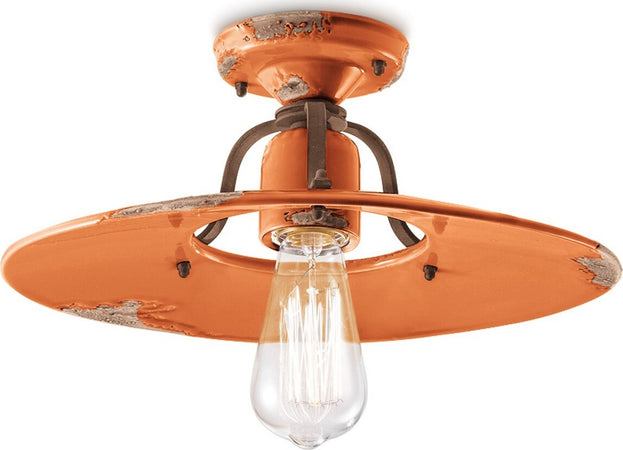 Plafoniera-rustica-Ferroluce-Retrò-COUNTRY-C1445-E27-LED-ceramica-lampada-soffitto