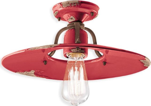 Plafoniera-rustica-Ferroluce-Retrò-COUNTRY-C1445-E27-LED-ceramica-lampada-soffitto
