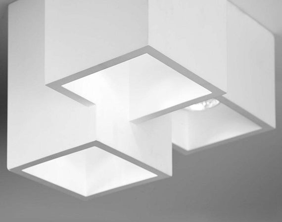 Plafoniera-SF-HERAEA-T193-9W-LED-gesso-bianco-verniciabile-lampada-soffitto-moderna-parallelepipedo-interno