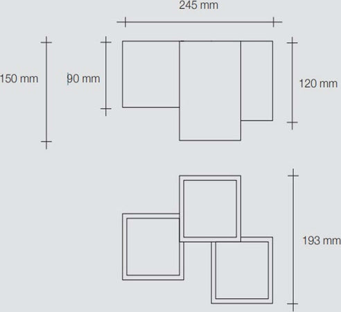 Plafoniera-SF-HERAEA-T193-9W-LED-gesso-bianco-verniciabile-lampada-soffitto-moderna-parallelepipedo-interno