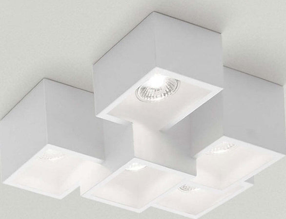 Plafoniera-SF-HERAEA-T194-9W-LED-gesso-bianco-verniciabile-lampada-soffitto-moderna-parallelepipedo-interno
