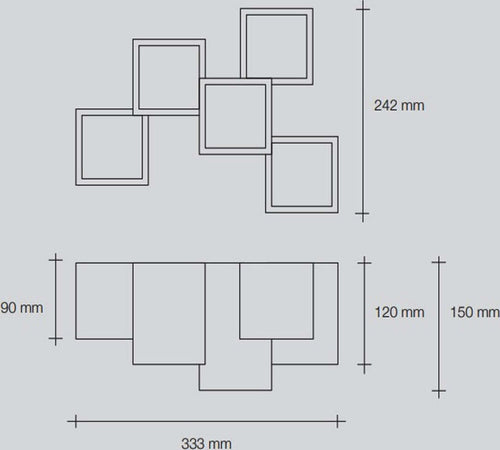 Plafoniera-SF-HERAEA-T194-9W-LED-gesso-bianco-verniciabile-lampada-soffitto-moderna-parallelepipedo-interno