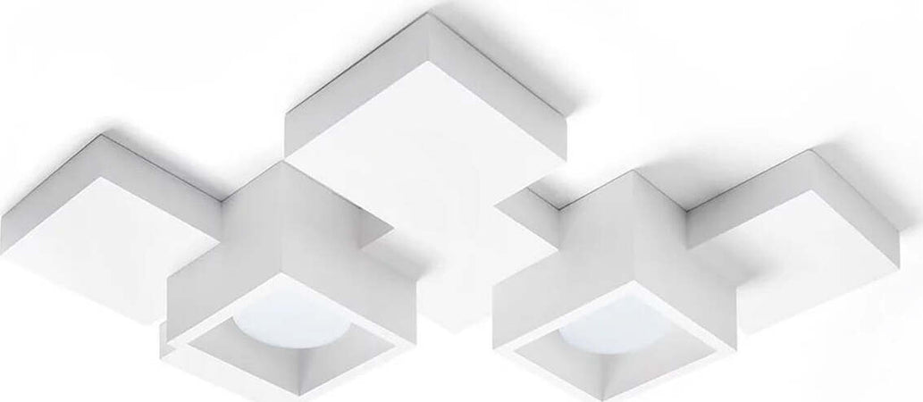 Plafoniera-SF-SIDE-T292-GX53-20W-LED-gesso-bianco-verniciabile-lampada-soffitto-quadrati-interno