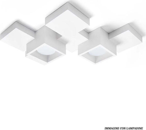 Plafoniera-SF-SIDE-T292-GX53-20W-LED-gesso-bianco-verniciabile-lampada-soffitto-quadrati-interno