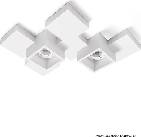 Plafoniera-SF-SIDE-T292-GX53-20W-LED-gesso-bianco-verniciabile-lampada-soffitto-quadrati-interno